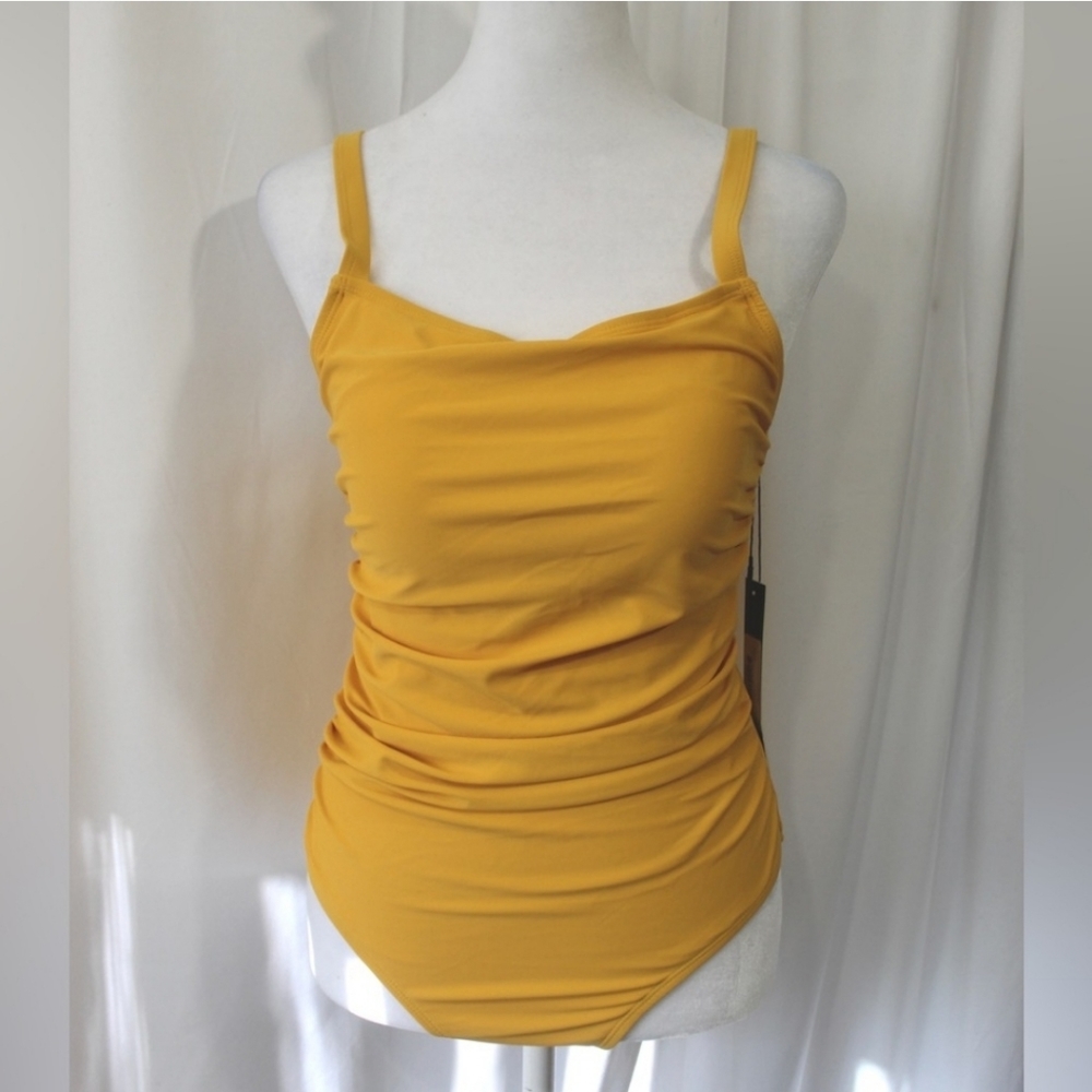 (NWT) CATHERINE MALANDRINO 1PC SWIMSUIT WITH SIDE RUCHING